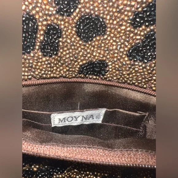 Stunning Vintage Leopard Print Beaded Clutch by Moyna - Picture 6 of 12